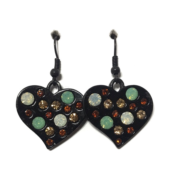 Jewelry - 3 for $15  Black wire heart earrings